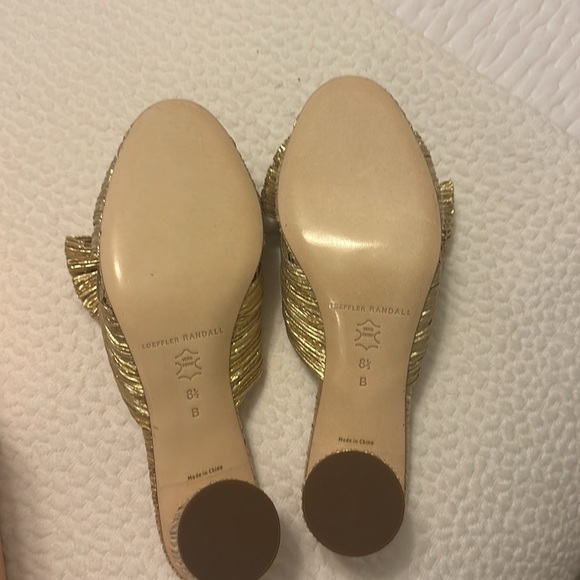 Loeffler Randall Emilia Gold Pleated Bow Heel - Picture 6 of 11